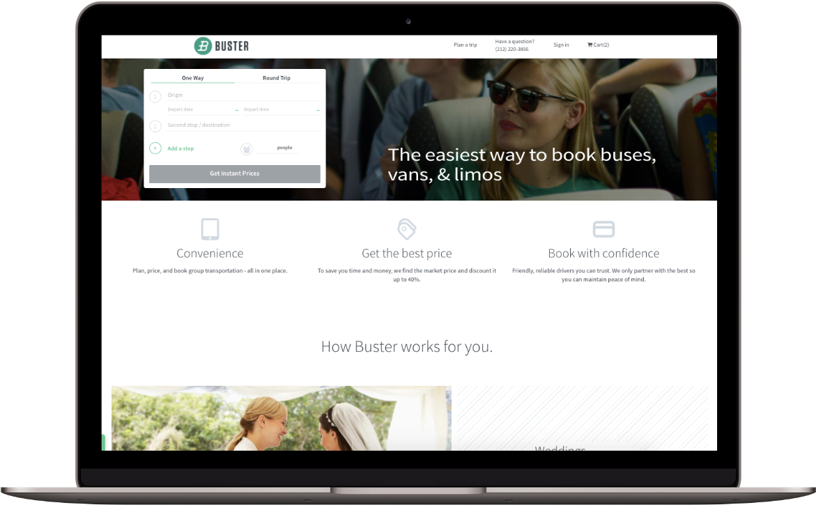 Buster Makes Booking Charter Travel Easy, Fun, And - Flat Panel Display (1280x800), Png Download