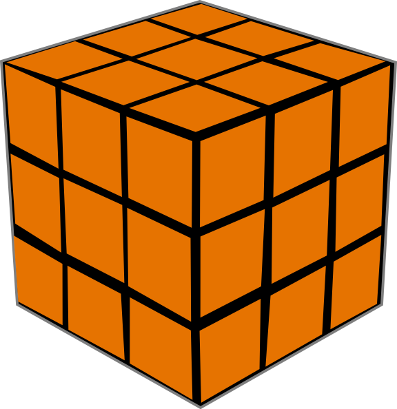 All Orange Rubix Cube (576x594), Png Download