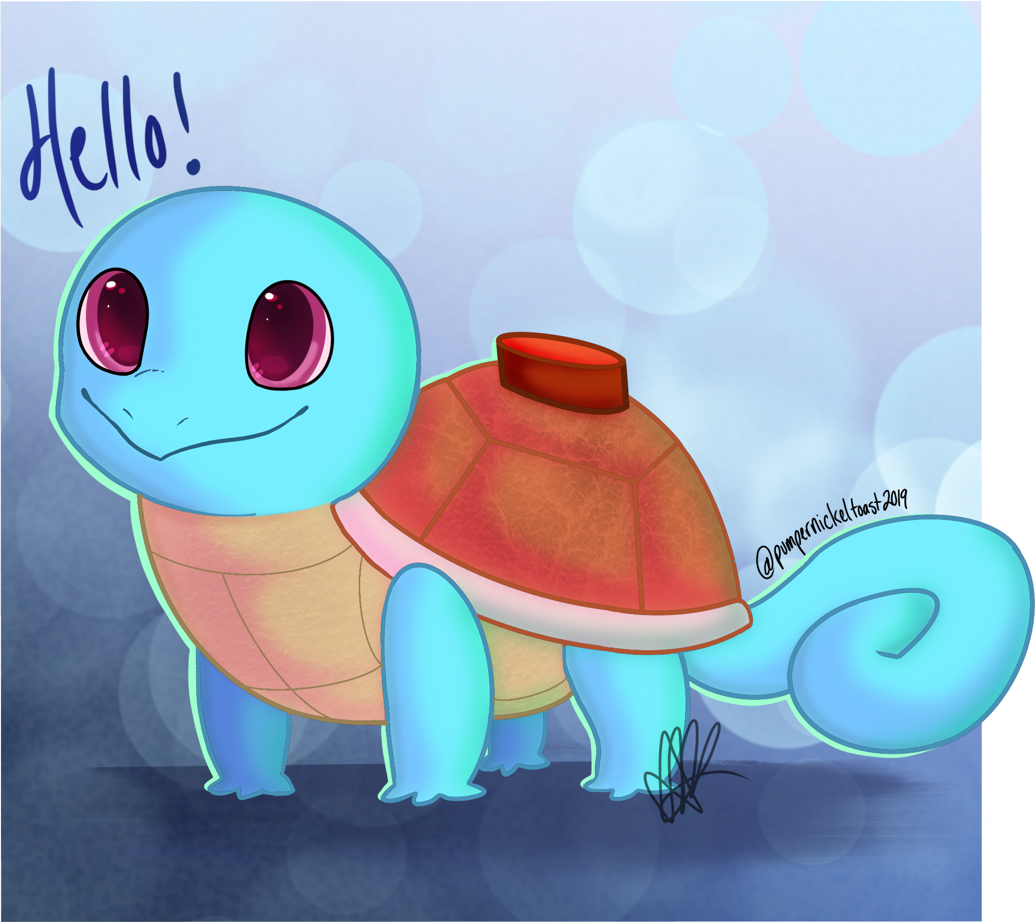 Artmine Squirtle - Cartoon (2504x2352), Png Download