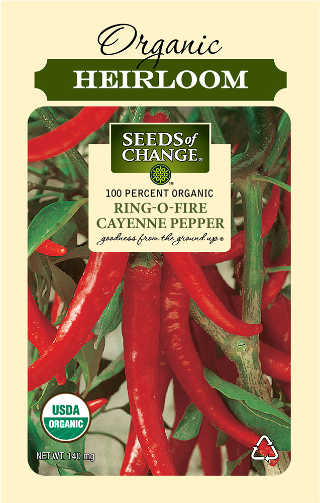 Organic Ring O Fire Cayenne Chile Pepper Seeds - Seeds Of Change (1000x1000), Png Download