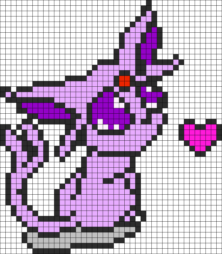 Espeon Chibi Perler Bead Pattern / Bead Sprite - Chibi Perler Bead Patterns (862x988), Png Download