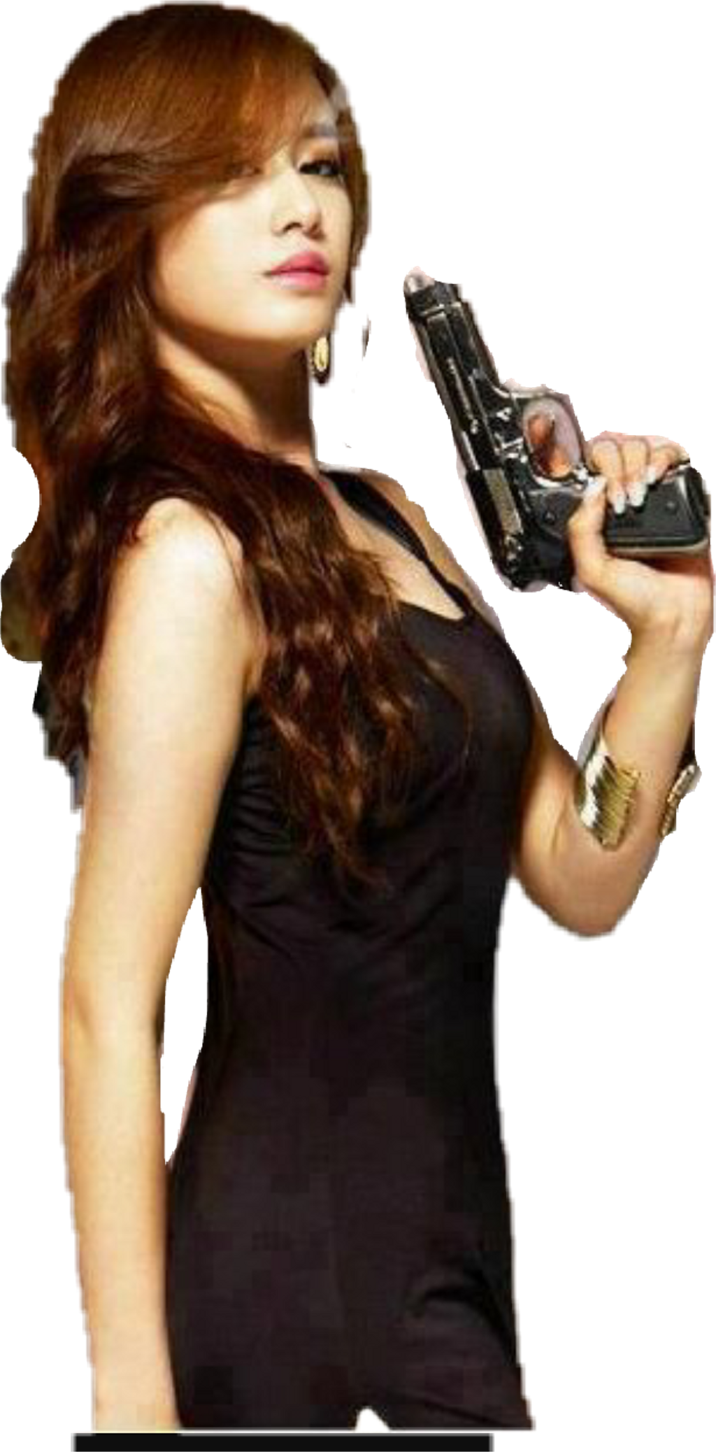 #gangster Park Jiyeon With Gun - Park Jiyeon With Gun (1024x2076), Png Download