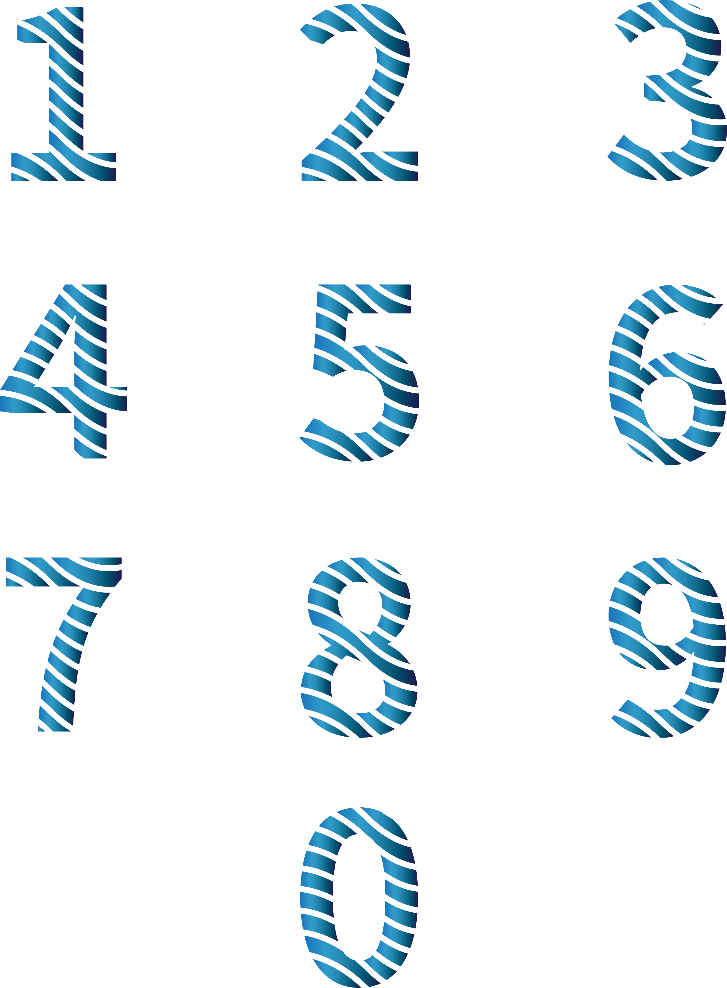 الأرقام العربية خطوط تدرج ستيريو متدرجة متموجة صورة - Electric Blue (4267x5705), Png Download