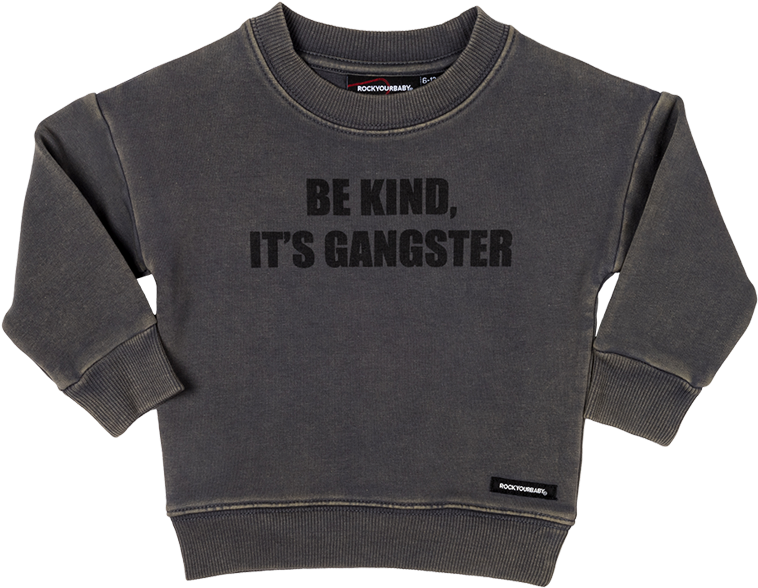 Be Kind It's Gangster Baby Jumper - Long-sleeved T-shirt (1000x1000), Png Download