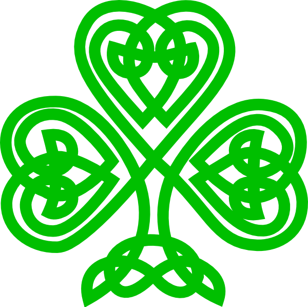 Celtic Shamrock Clip Art At Clker - Celtic Knot Irish Shamrock (600x597), Png Download