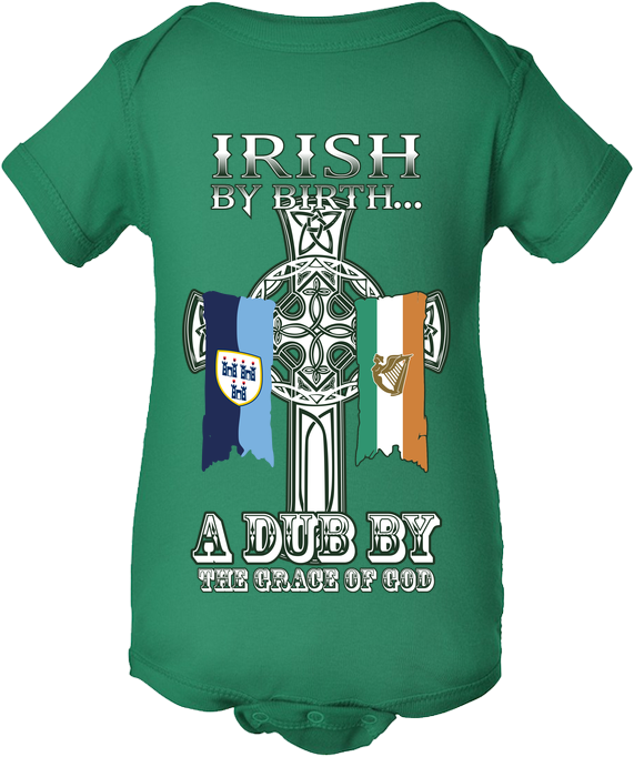 Dublin Irish By Birth Celtic Cross Baby Body Suit - Infant Bodysuit (700x700), Png Download