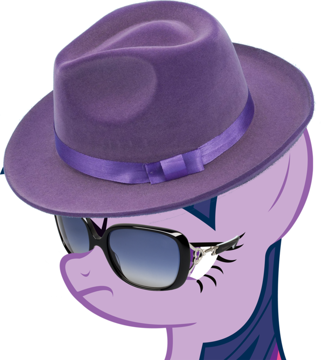 Sunglasses & Hat - Twilight Sparkle With Glasses (662x743), Png Download