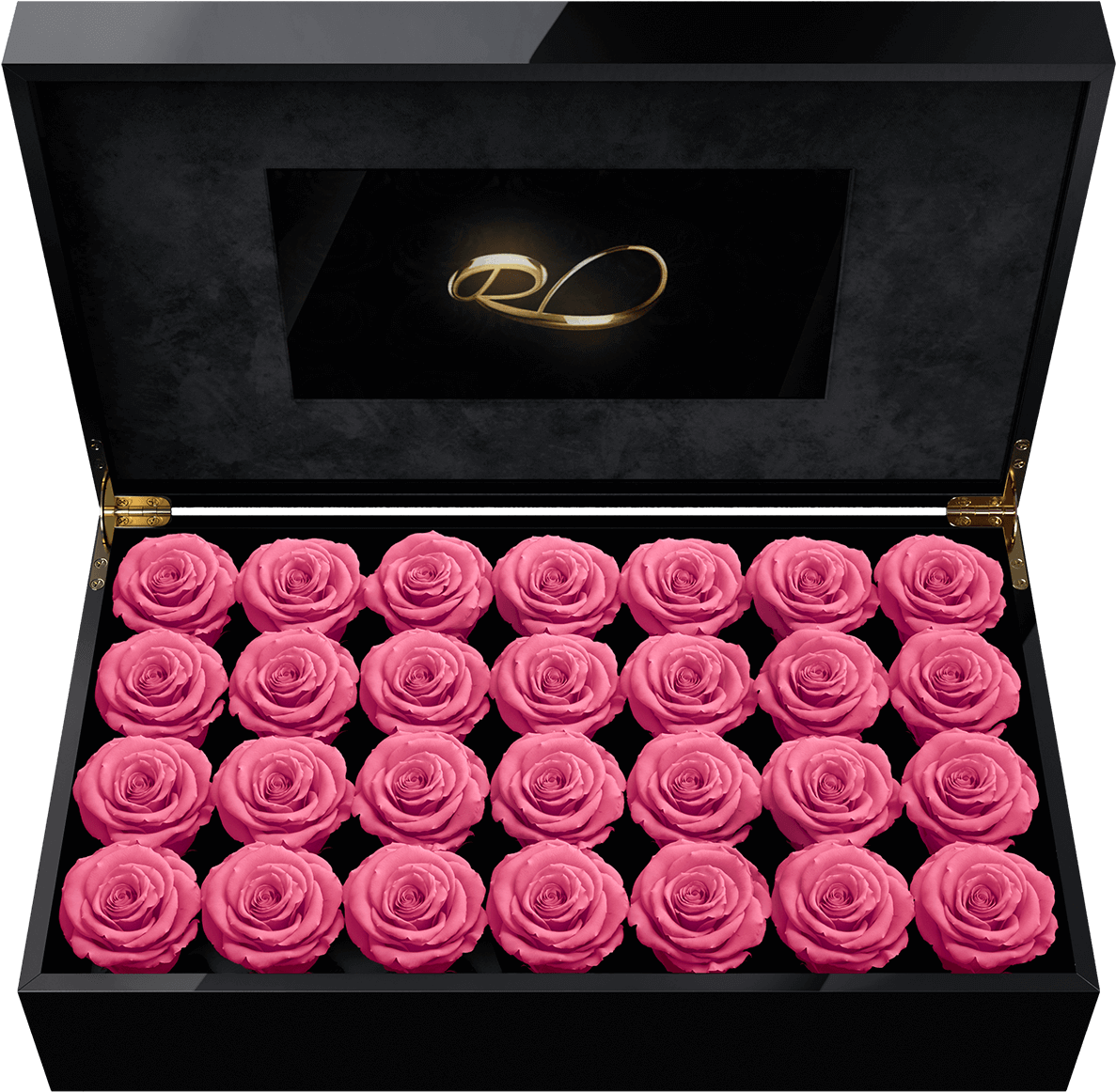 Luxury Lcd Display Flower Box Royal With 28 Preserved - Rose (1500x1500), Png Download