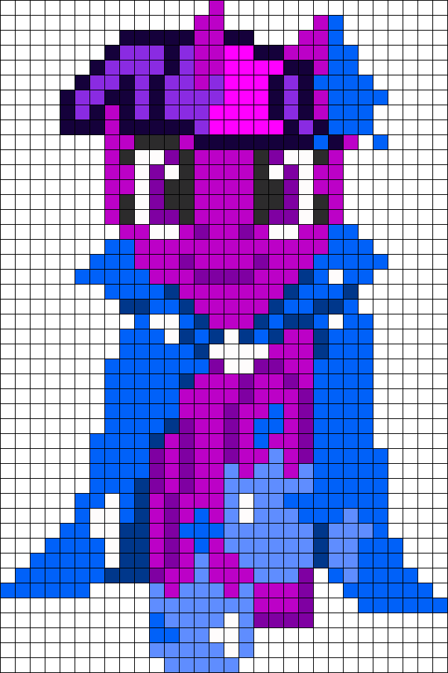 Mlp Gala Front Twilight Sparkle Perler Bead Pattern - Visual Arts (631x946), Png Download