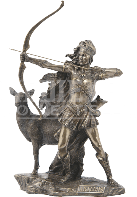 The Goddess Of Hunting And Wilderness Statue - Greek Goddess Artemis Sculpture (696x697), Png Download