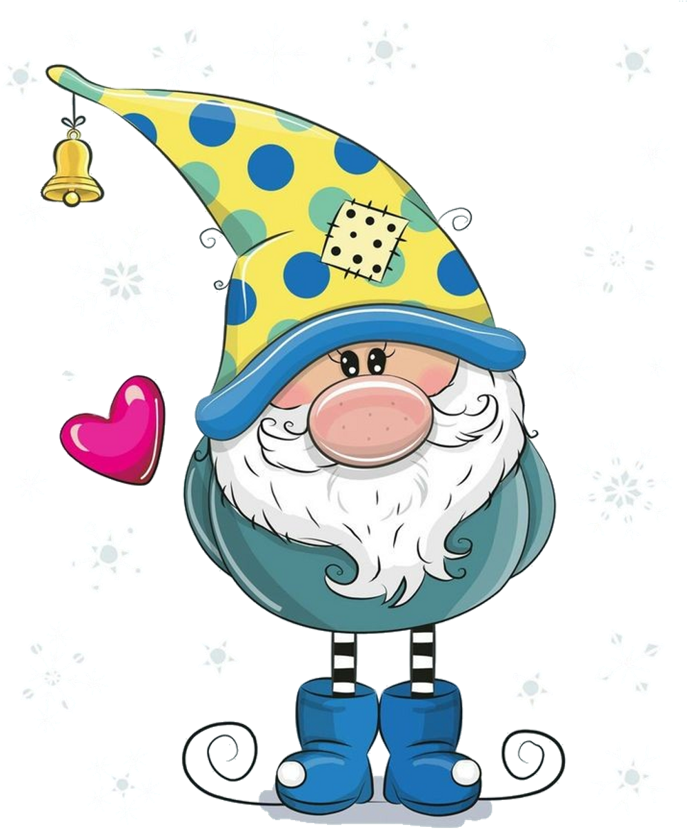 Xmas Sticker - Cartoon Gnome (1024x1229), Png Download