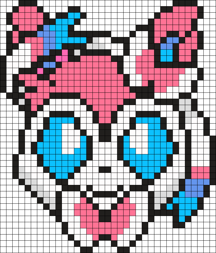 Sylveon Perler Bead Pattern / Bead Sprite - Central City Brewing Co Ltd (736x862), Png Download