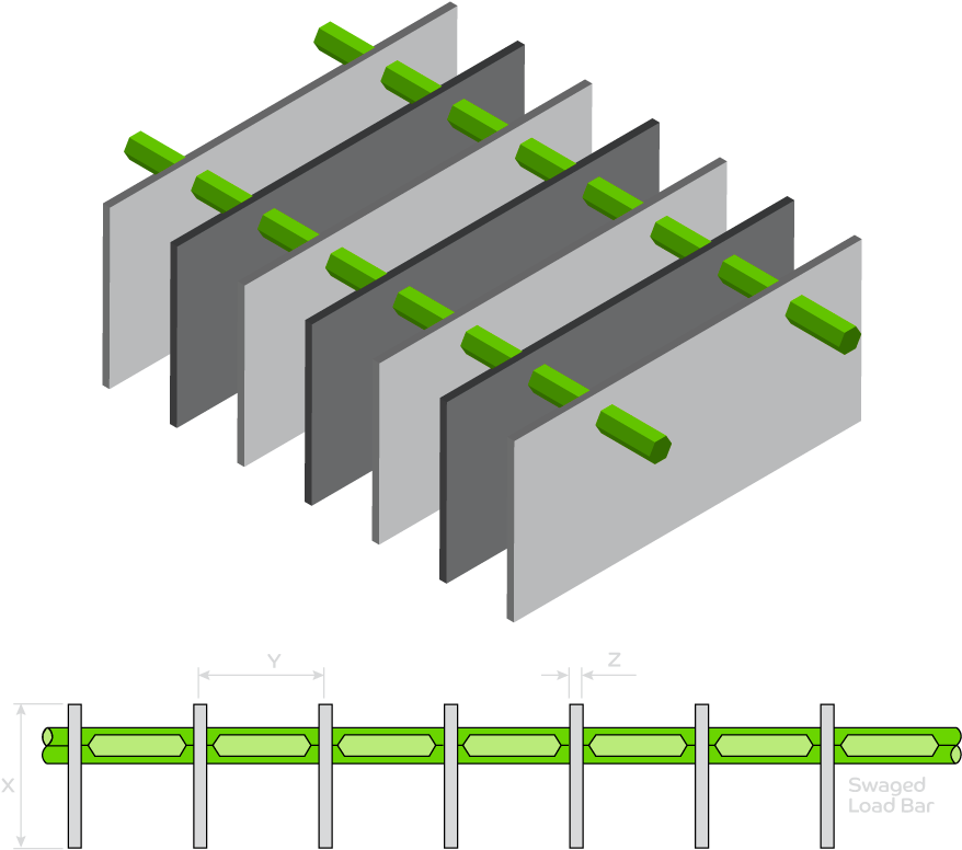 Swaged Grating Render (900x820), Png Download