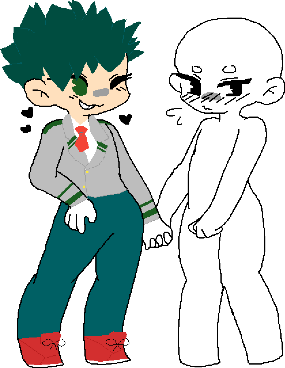 Deku And Todoroki - Cartoon (1400x1400), Png Download