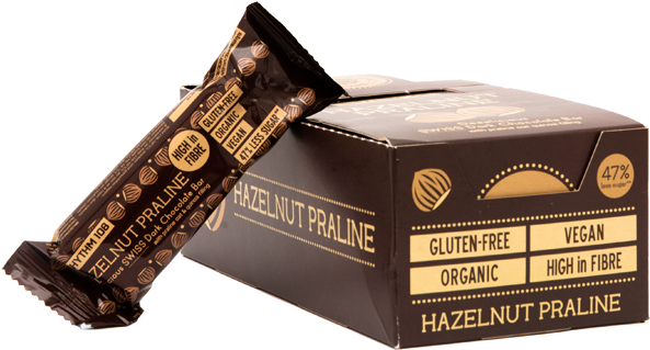 Organic Hazelnut Praline Dark Chocolate Bar - Chocolate (600x600), Png Download