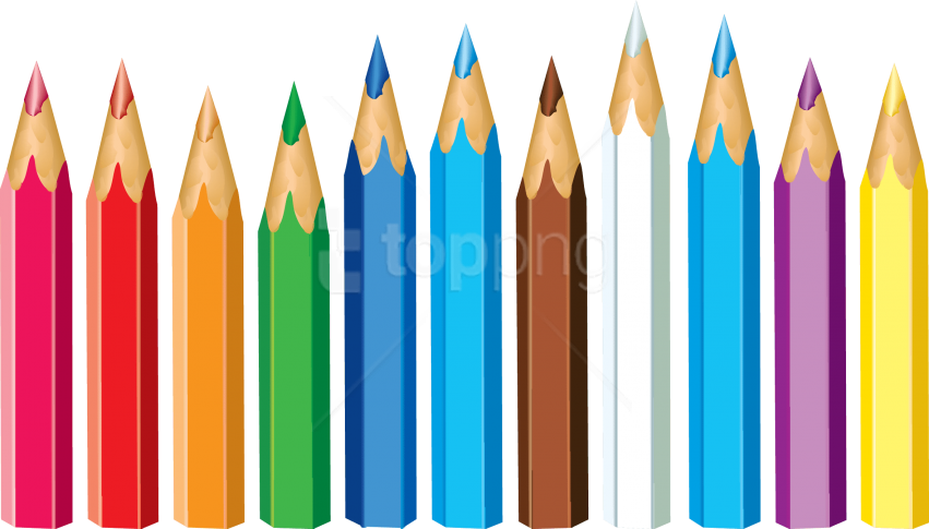 Download Color Pencil's Png Images Background - Pencil Crayons Clip Art (851x485), Png Download