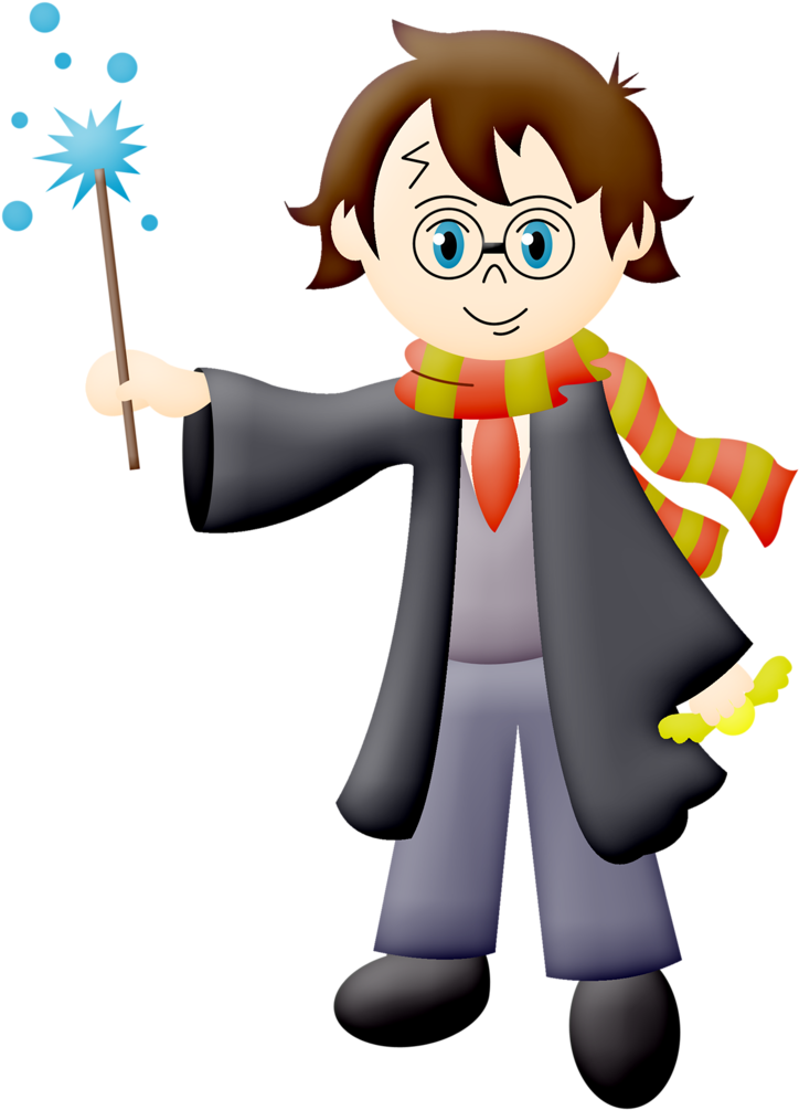 Harry Potter Boy Illustration, Harry Potter Hogwarts, - Niño Señalando Una Imagen Animado (735x1024), Png Download