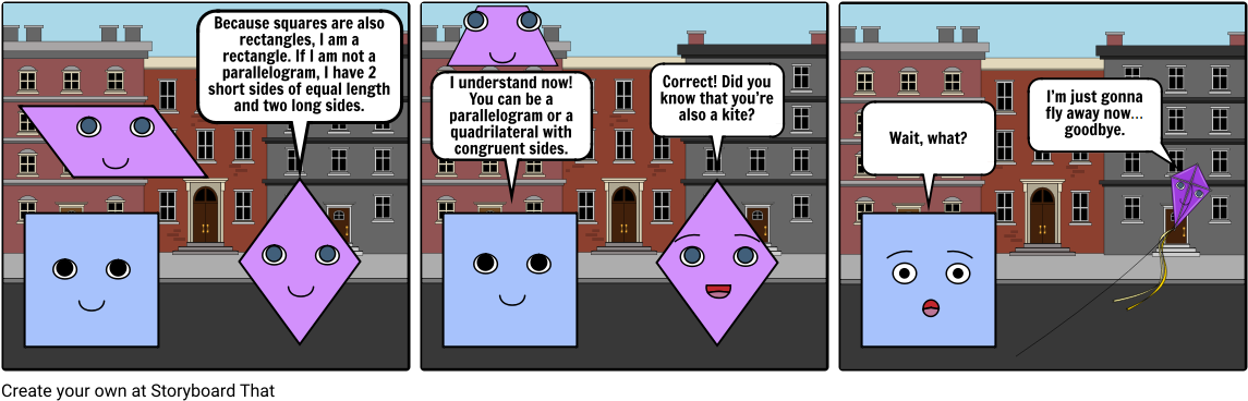 Quadrilaterals Comic Strip Part - Quadrilateral Comic Strip (1164x385), Png Download