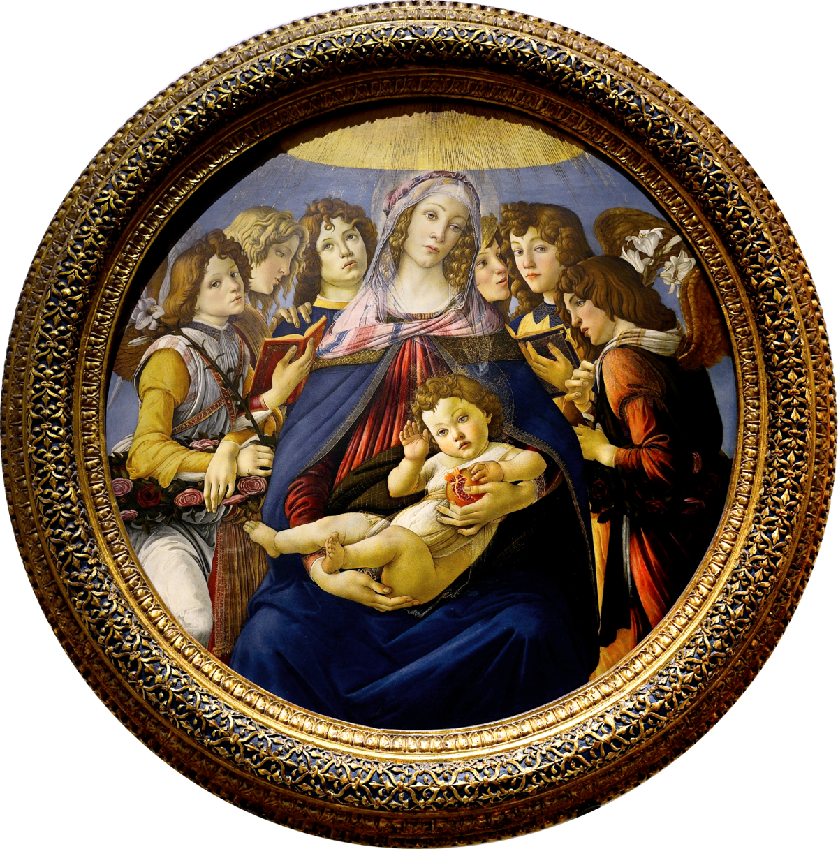 Madonna Of The Pomegranate - Madonna Della Melagrana Botticelli (1200x1216), Png Download