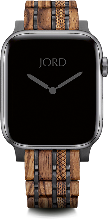Zebrawood And Metal Apple Watch Band - Iphone Watch Strap (590x750), Png Download