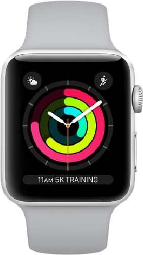 Apple Watch Series 3 42mm Silver Cover - Apple Watch Series 3 Space Gray 38mm (892x684), Png Download