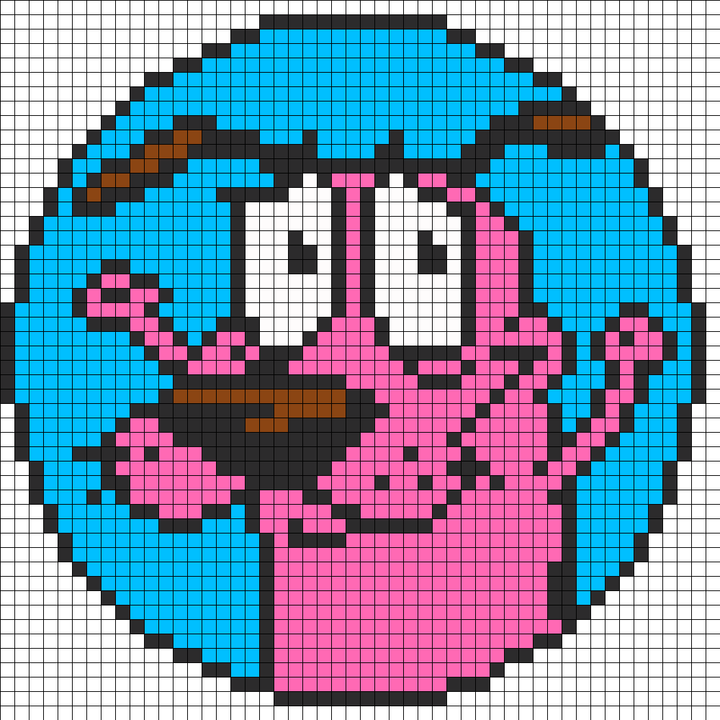 Courage The Cowardly Dog Perler Bead Pattern - Courage The Cowardly Dog Pixel Art (1050x1050), Png Download