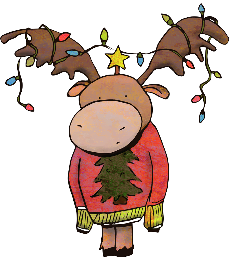 Christmas Moose - Christmas Jumper (800x889), Png Download