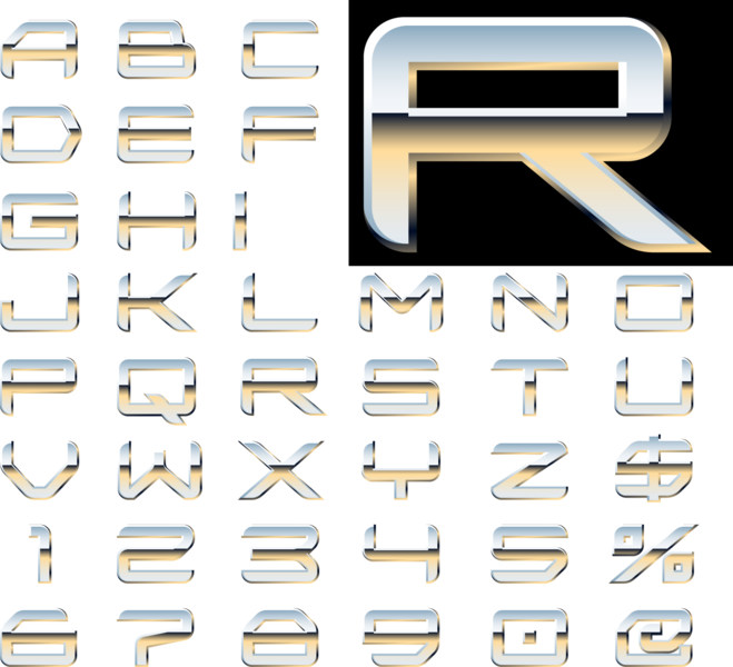 Chrome Letters Numbers - Chrome Letters Png (659x600), Png Download