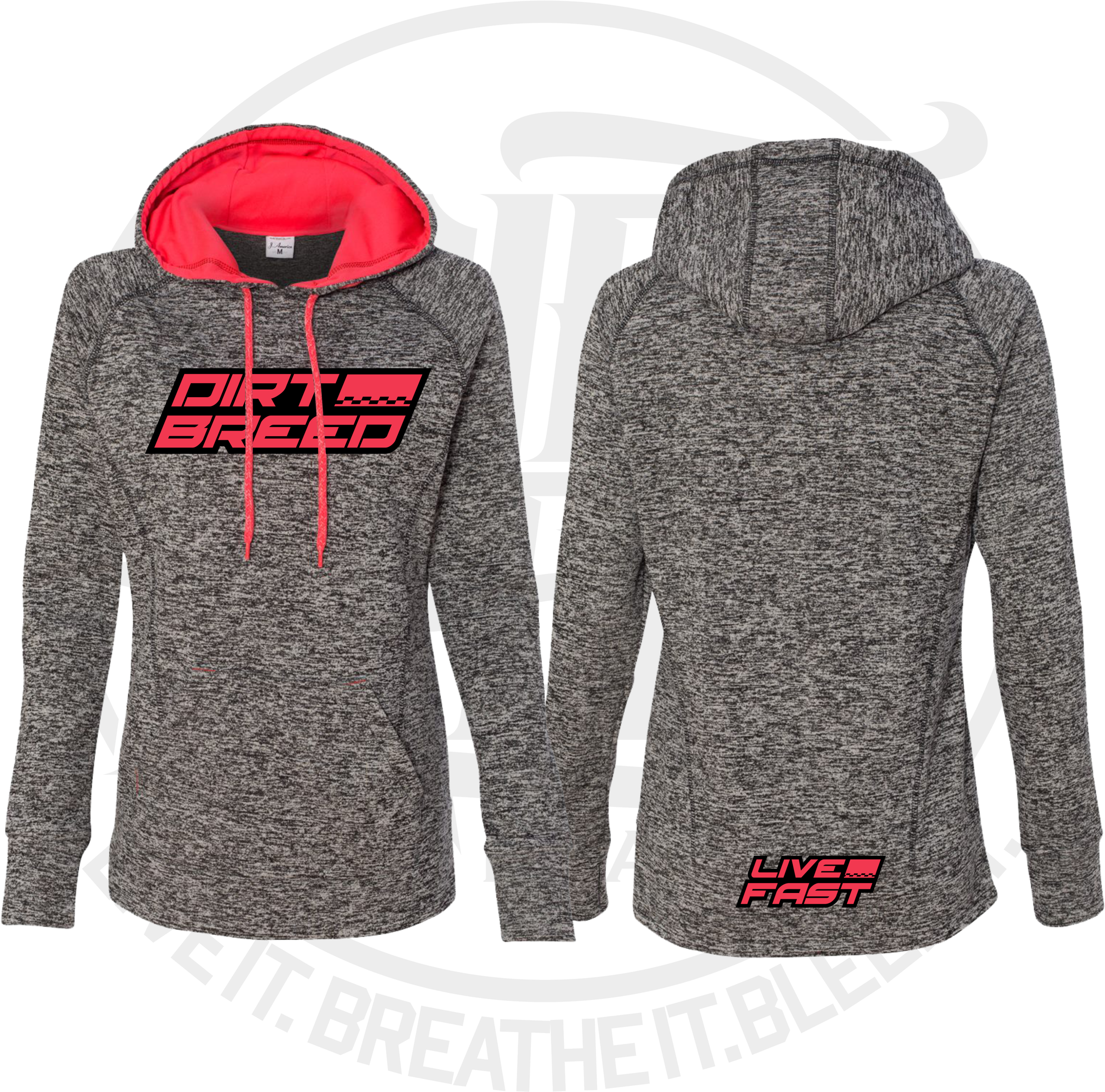 Ladies Dirt Track Racing Dri Fit Hoodie - Sweatshirt (2500x2500), Png Download