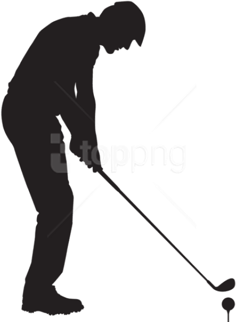 Free Png Man Playing Golf Silhouette Png - Man Playing Golf Silhouette (480x640), Png Download
