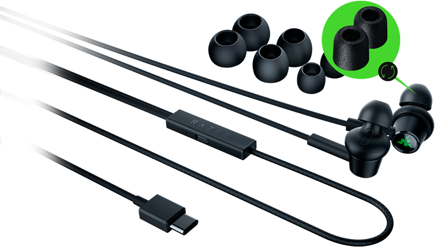 Razer Comply Replacement Tips - Razer Hammerhead Usb C Anc (1000x516), Png Download