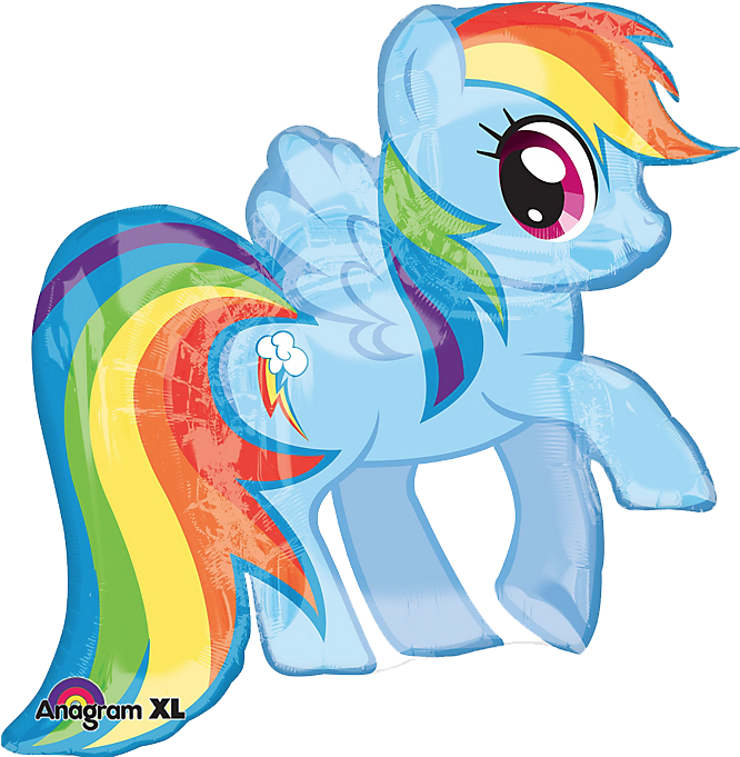 My Little Pony Rainbow Dash Foil Balloon - My Little Pony Rainbow Dash Balloon (680x690), Png Download