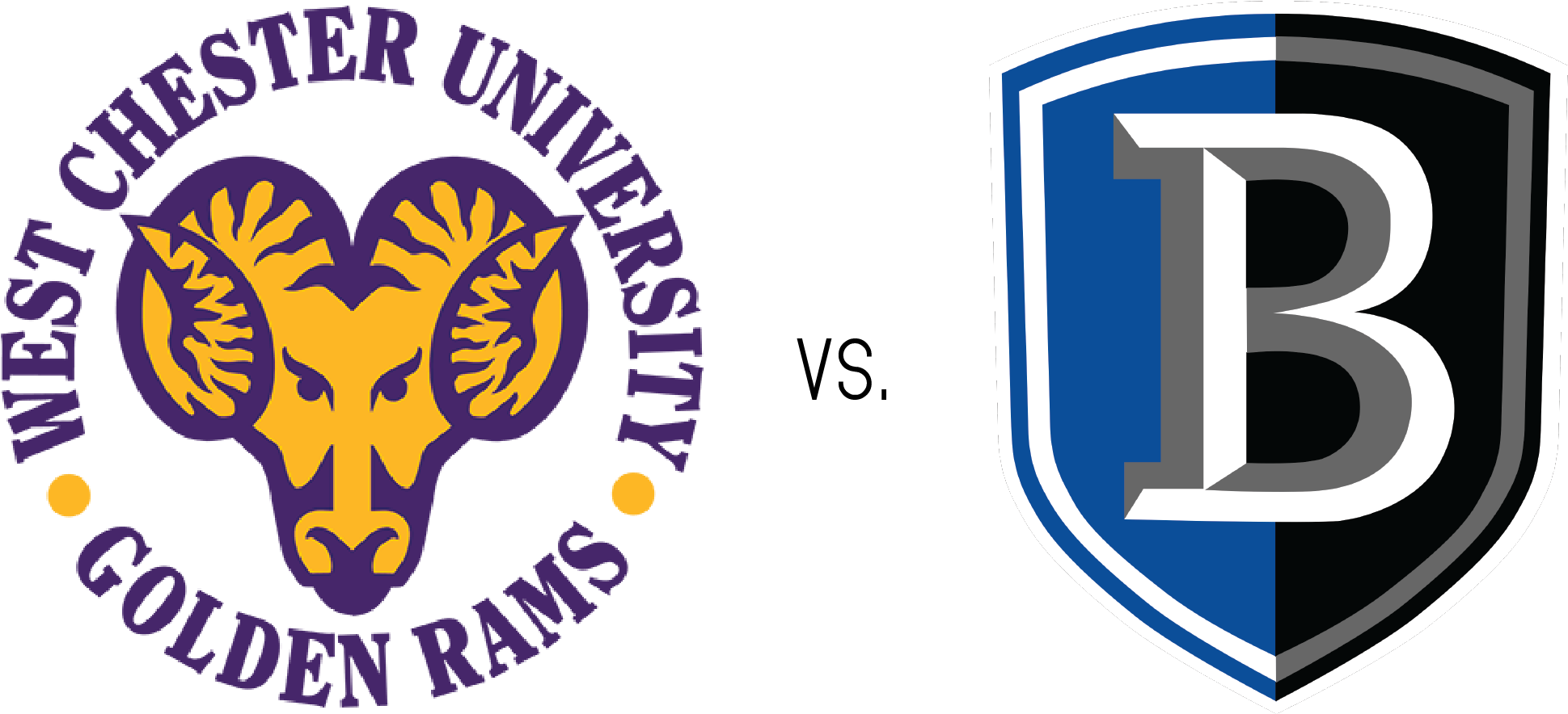 Come Watch The Golden Rams Take On The Bentley University - West Chester University Of Pennsylvania (2100x1032), Png Download