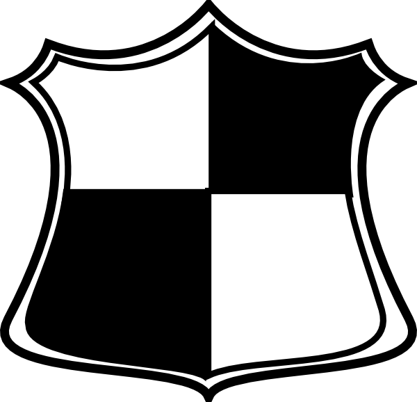 Clip Art Black And White Stock Clip Art At Clker Com - Shield Clip Art Black And White (600x578), Png Download