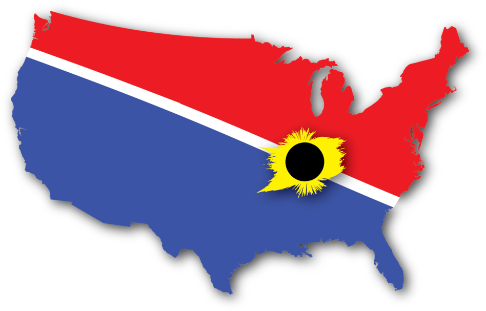 Total Solar Eclipse 2017 Across The Usa Including The - Great American Eclipse Logo (1000x620), Png Download