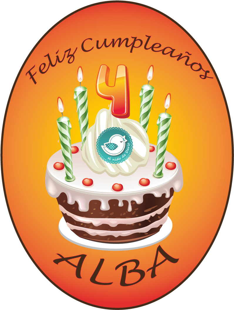 Feliz 4ª Cumpleaños Alba - Birthday Cake (839x1194), Png Download