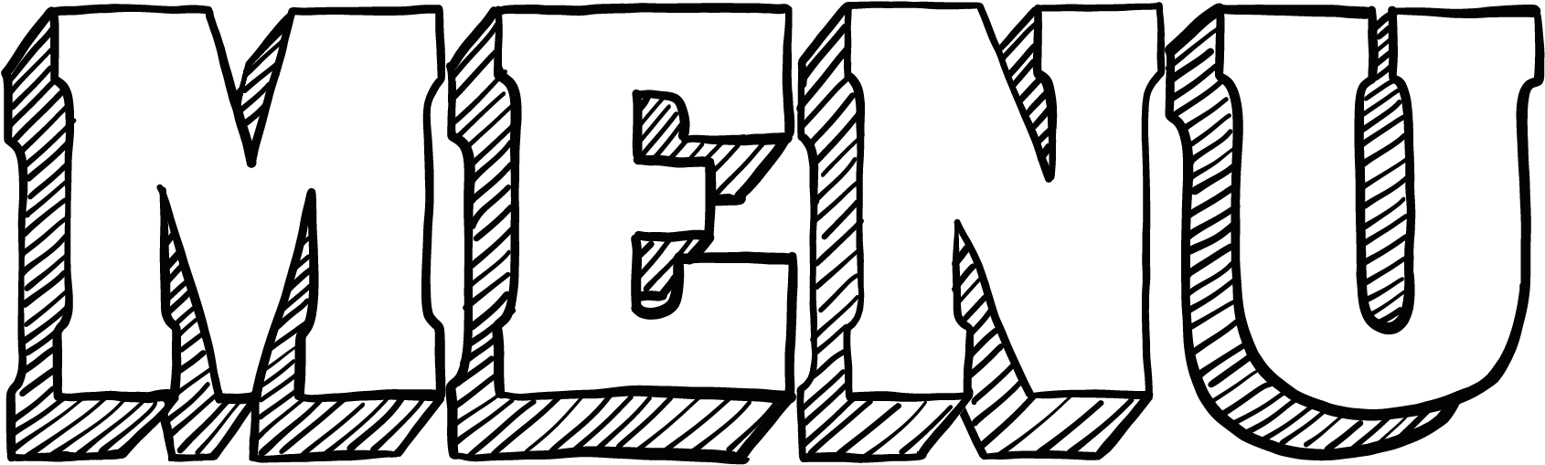 Downloadable Menus - Line Art (1723x540), Png Download