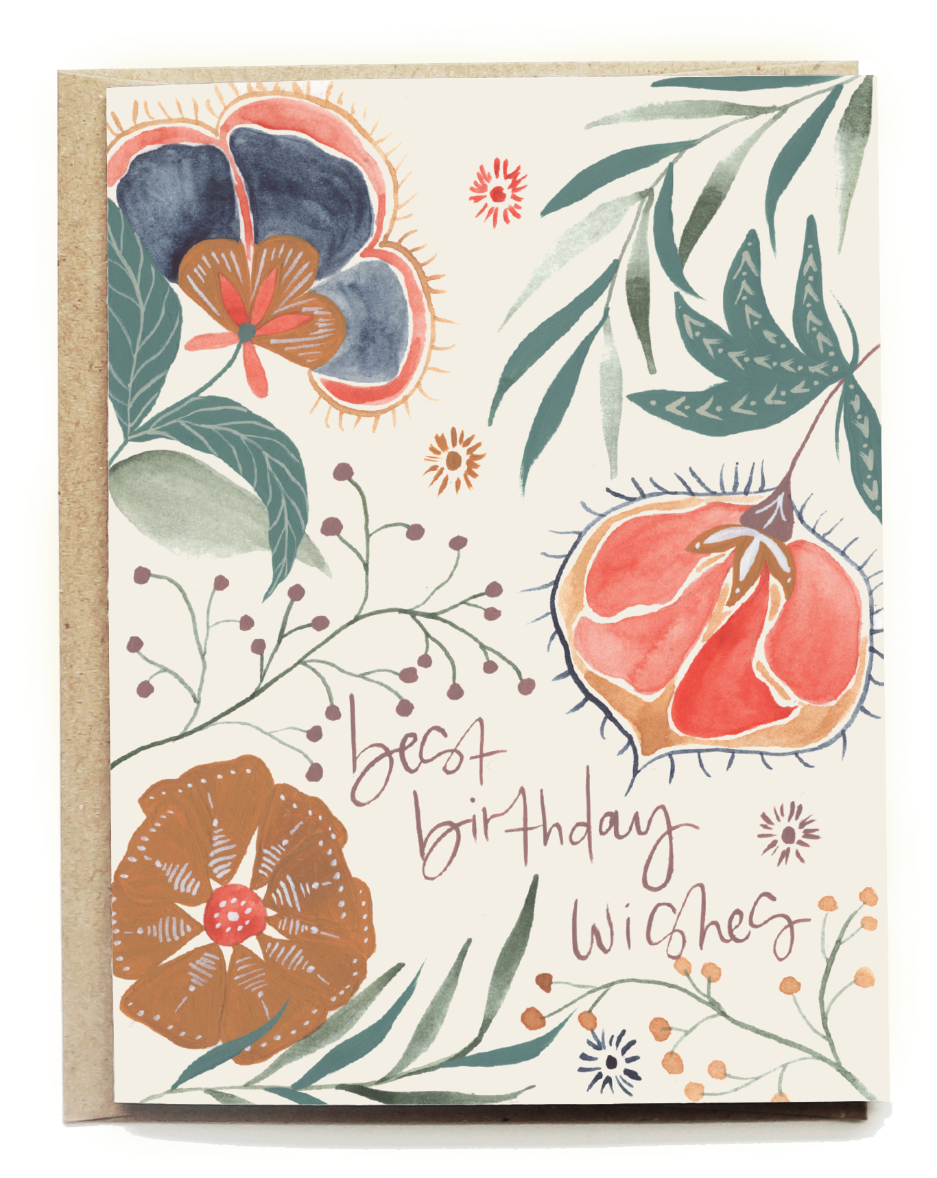 Best Wishes Birthday Card - Gooseberry (2383x2168), Png Download