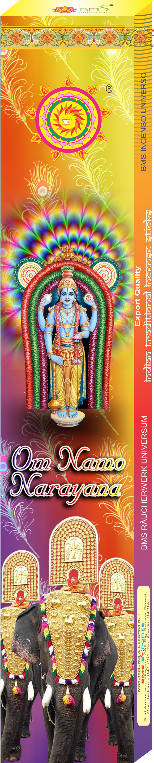 Om Namo Narayana - Bms (652x3222), Png Download