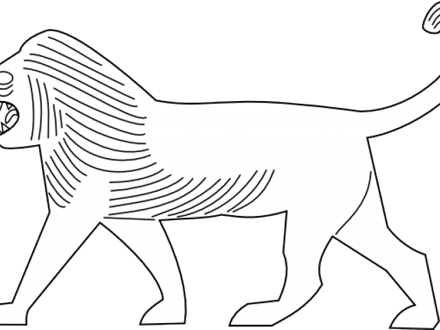 White Lion Clipart Png Full Hd - Lion Of Babylon Outline (640x480), Png Download