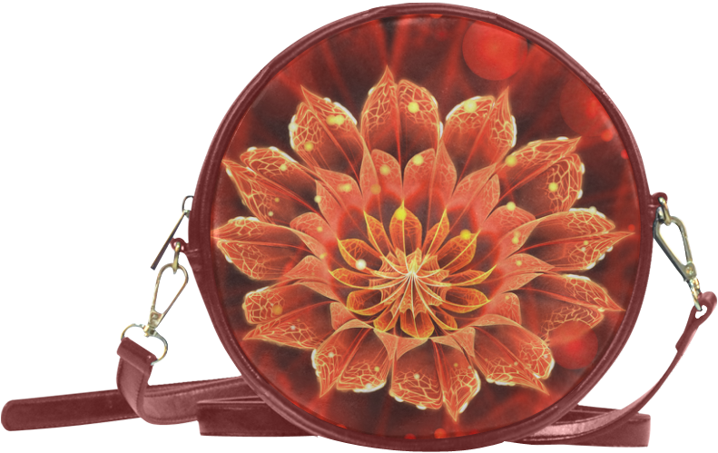 Red Dahlia Fractal Flower With Beautiful Bokeh Round - Miraculous Ladybug Marinette's Purse (1000x1000), Png Download