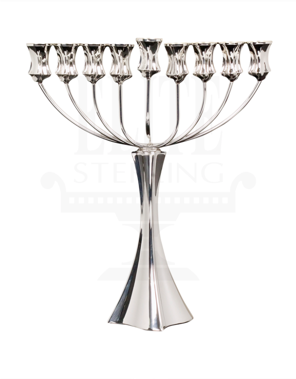 Close Bolero Silver Menorah - Champagne Stemware (585x780), Png Download