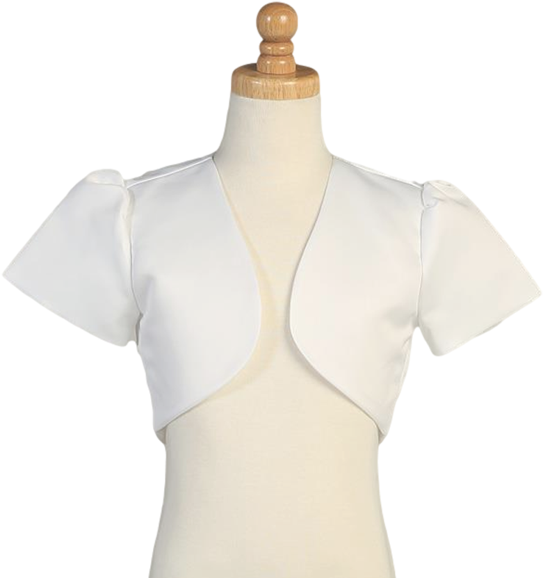 Satin Bolero Cape 3/4 Arm - Elegante Brautjacke In Ivory