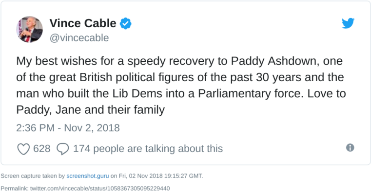 Vince Cable Wishes Paddy Ashdown Well - Andy Richter Louis Ck Twitter (790x424), Png Download