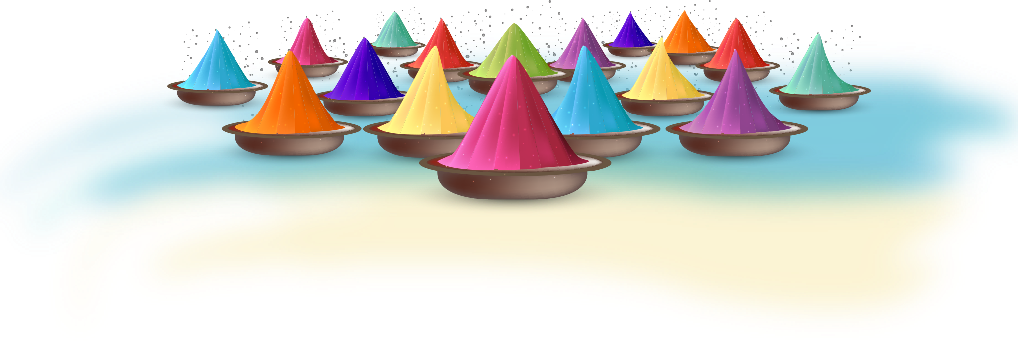 Happy Holi Text In Png (2048x982), Png Download