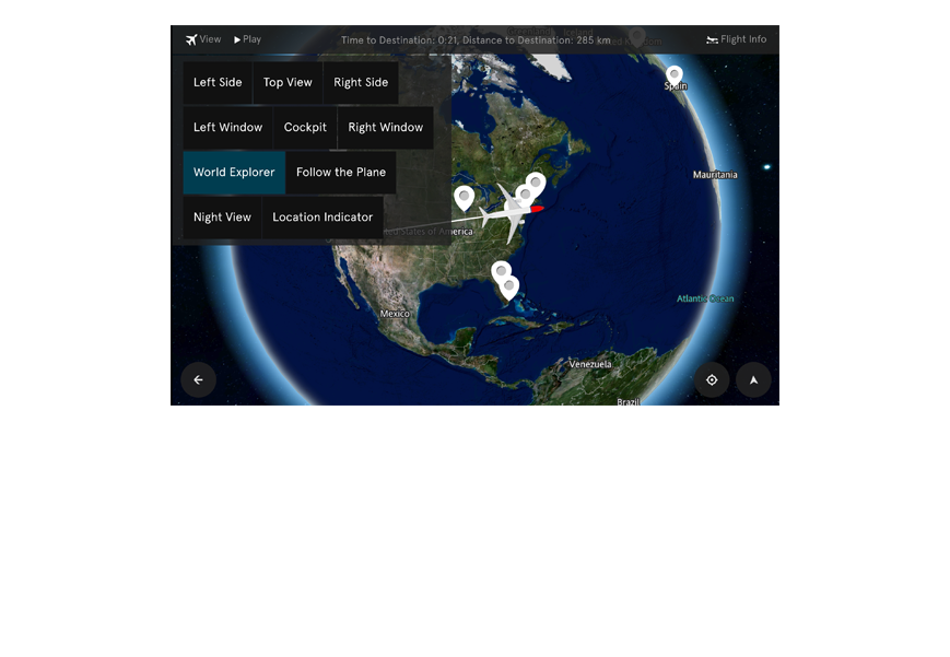 The Next Evolution For In-flight Moving Maps - Map (1000x600), Png Download