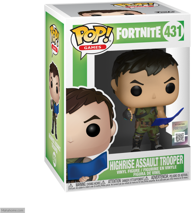Pop Vinyl - Pop Games Fortnite Highrise Assault Trooper (900x900), Png Download