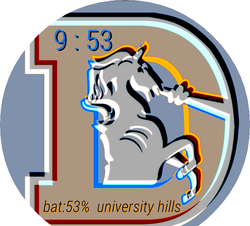 Broncos Old School D Watch Face Preview (800x725), Png Download