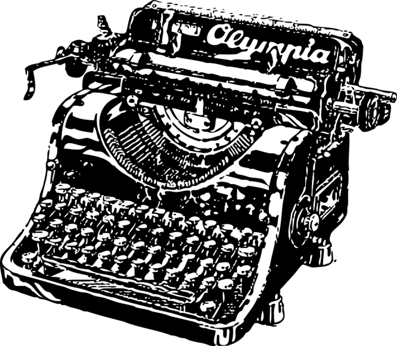 Typewriter Png, Download Png Image With Transparent - Typewriter Black And White (800x696), Png Download