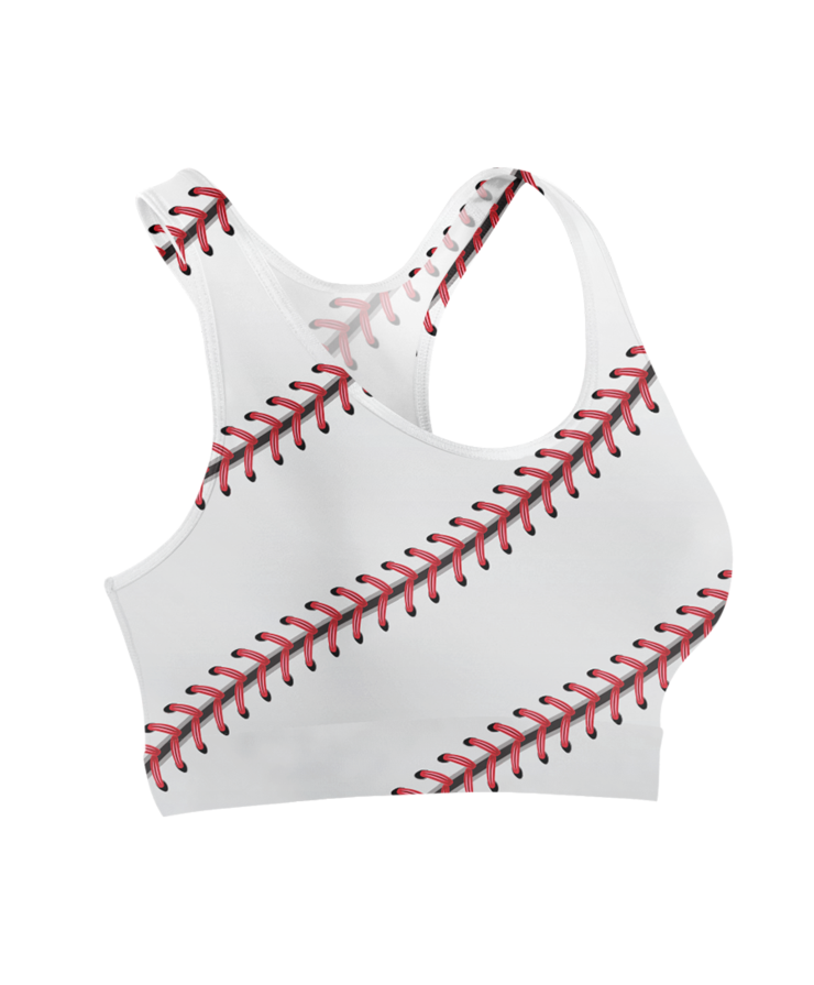 Baseball Stitches Sports Bra - Active Tank (740x895), Png Download